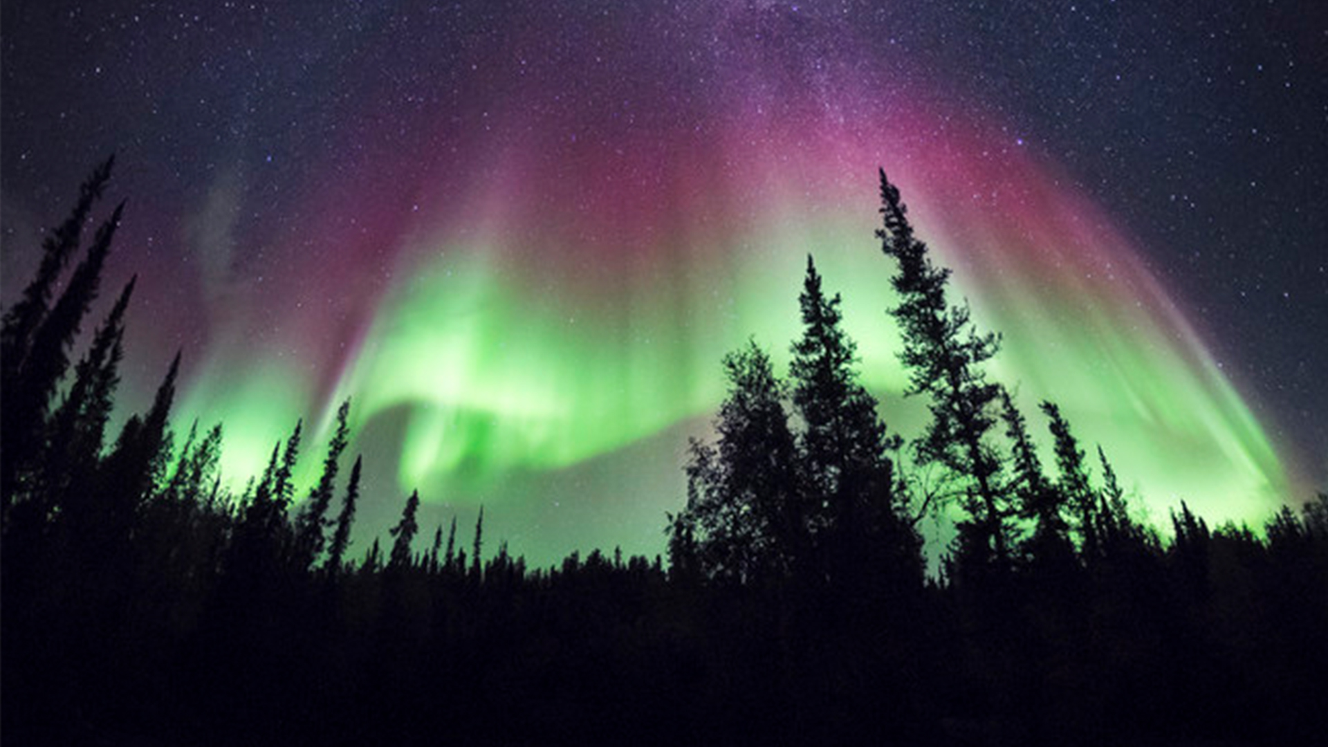 panorama of the northern lights